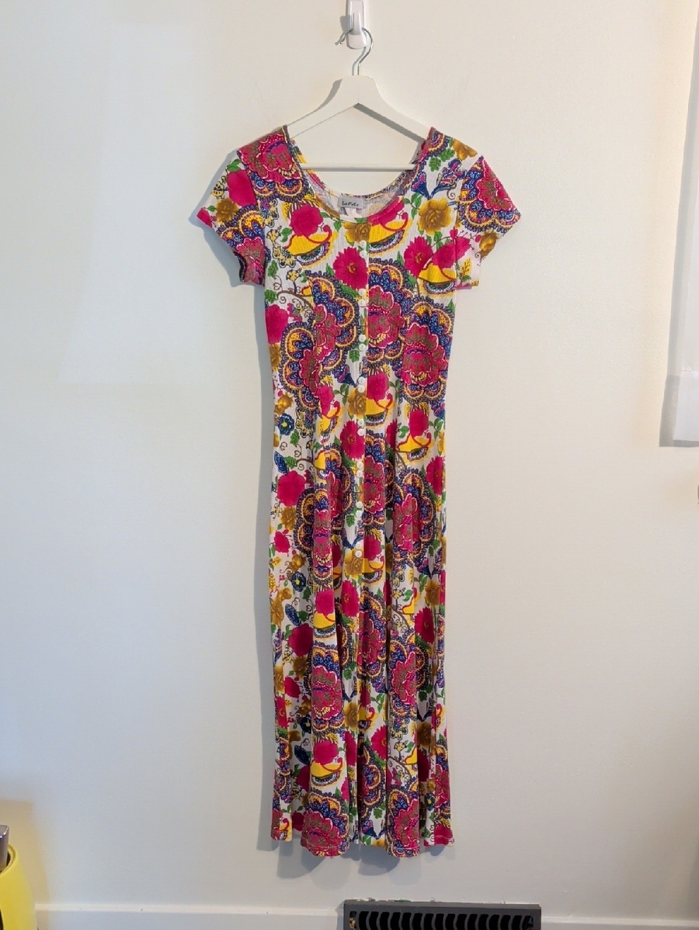VINTAGE multicolour floral maxi dress - size medium